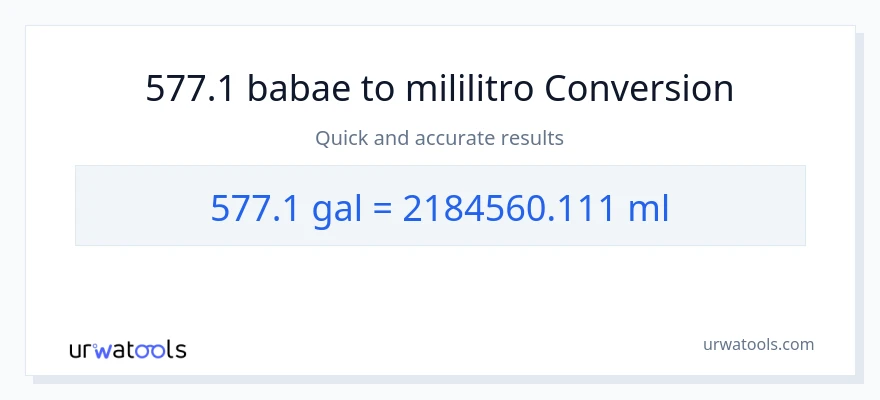 577.1 Mga galon patungong mga mililitro na conversion
