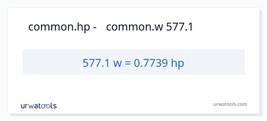 המרה של 577.1 וואט ל- כּוֹחַ סוּס