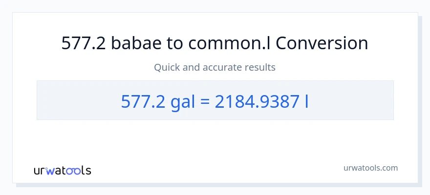 577.2 Mga galon patungong Liters na conversion