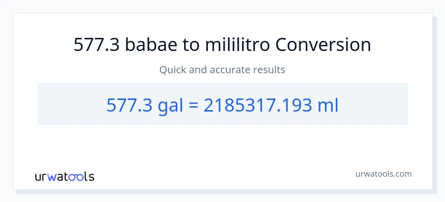 577.3 Mga galon patungong mga mililitro na conversion