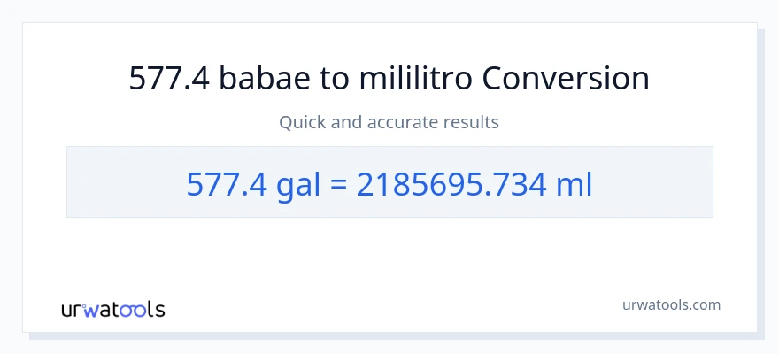 577.4 Mga galon patungong mga mililitro na conversion