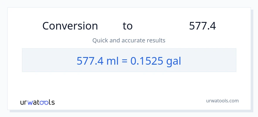 تبدیل 577.4 میلی‌لیتر به گالن