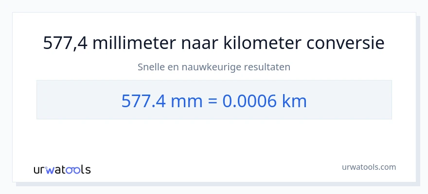 577.4 millimeters naar kilometers conversie