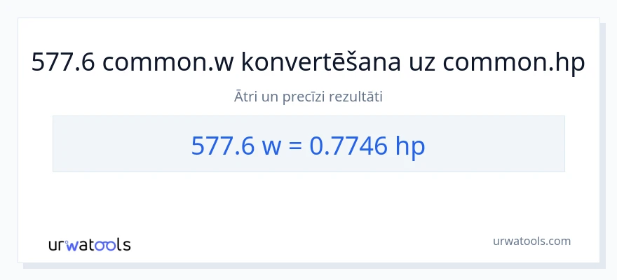 577.6 vati uz zirgspēki konversiju