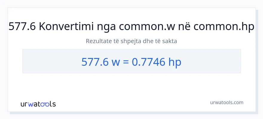 Konvertimi 577.6 vat në kuajfuqi