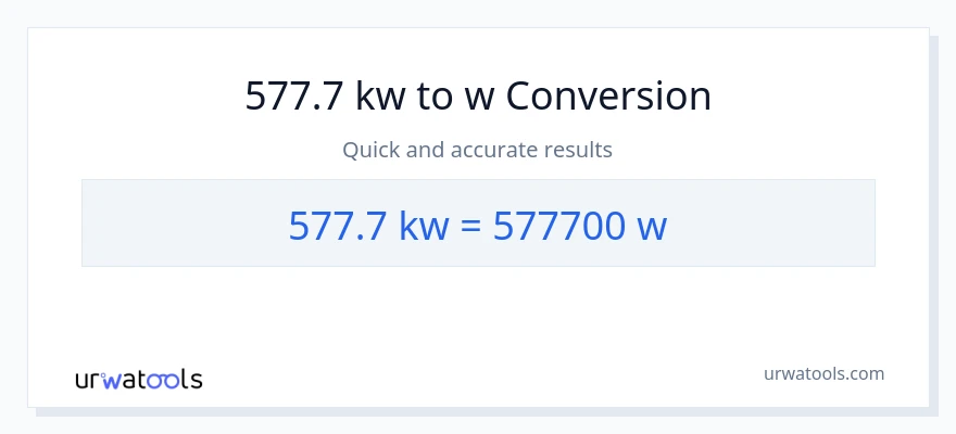 577.7 kilowatts patungong watts na conversion