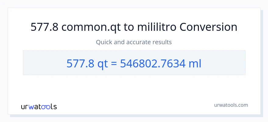 577.8 Quarts patungong mga mililitro na conversion