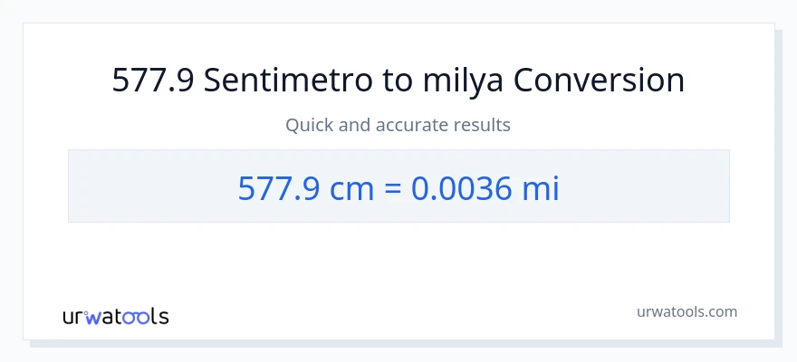 577.9 Mga Sentimetro patungong milya na conversion