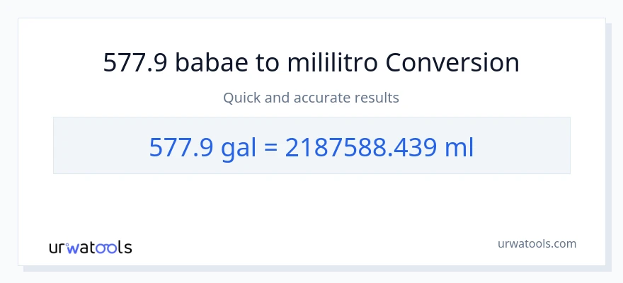 577.9 Mga galon patungong mga mililitro na conversion