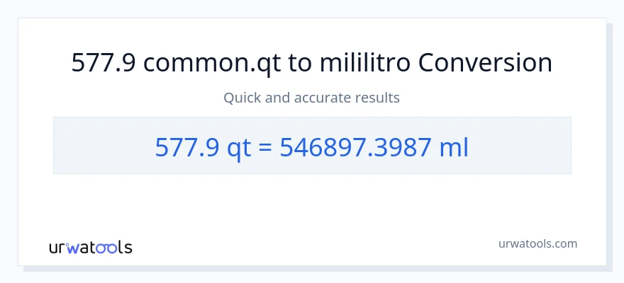 577.9 Quarts patungong mga mililitro na conversion
