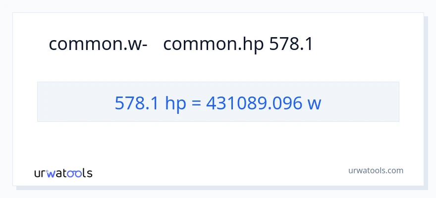 המרה של 578.1 כּוֹחַ סוּס ל- וואט