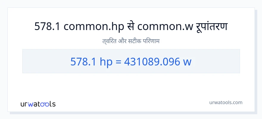 578.1 घोड़े की शक्ति से वाट रूपांतरण