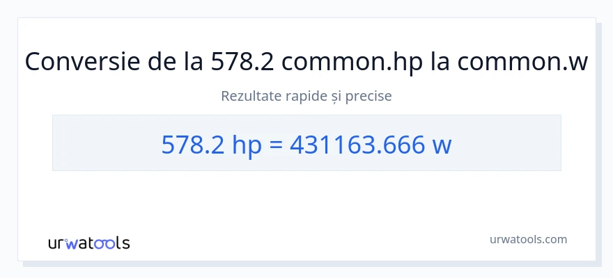Conversie 578.2 cai putere la wați
