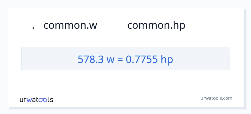 578.3 ওয়াট থেকে অশ্বশক্তি রূপান্তর