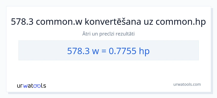 578.3 vati uz zirgspēki konversiju