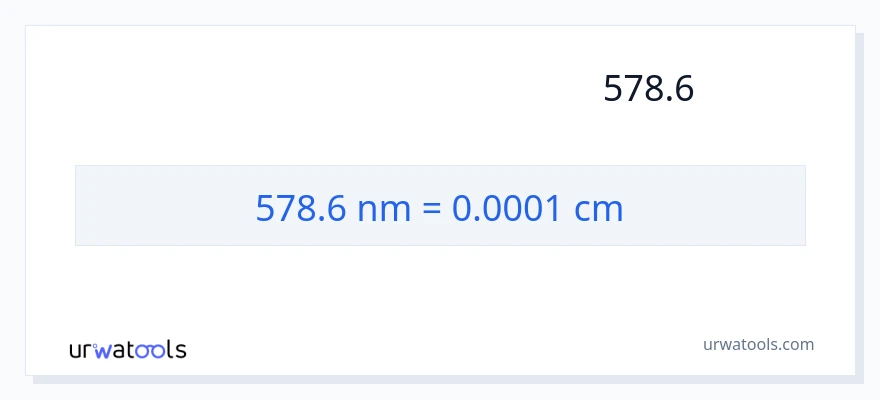 המרה של 578.6 ננומטרים ל- סנטימטרים