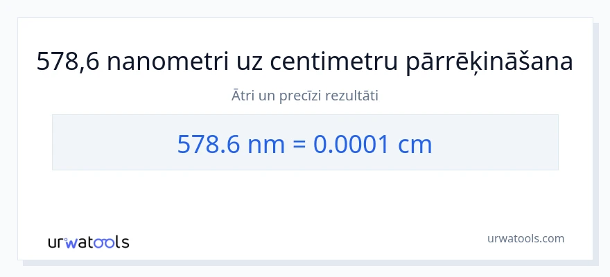 578.6 nanometri uz Centimetri konversiju