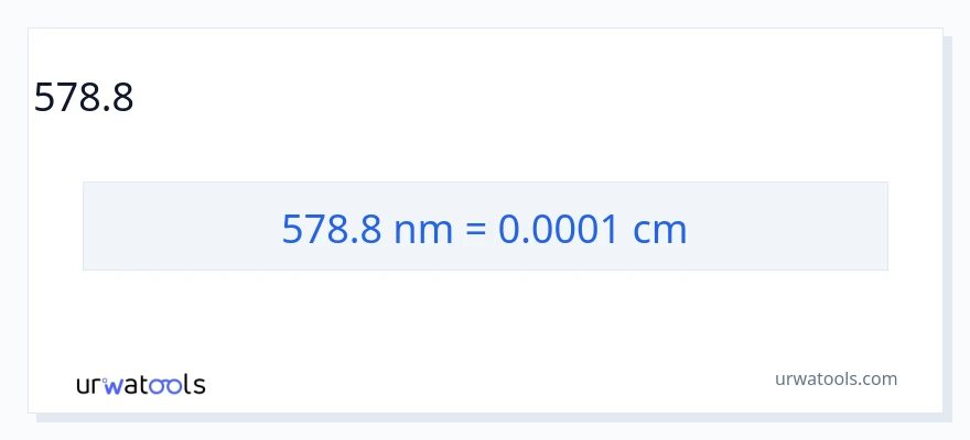 578.8 նանոմետրեր-ից Սանտիմետրեր փոխակերպում