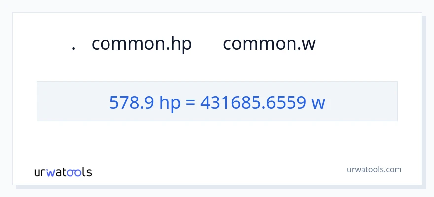 578.9 હોર્સપાવર થી વોટ્સ રૂપાંતર