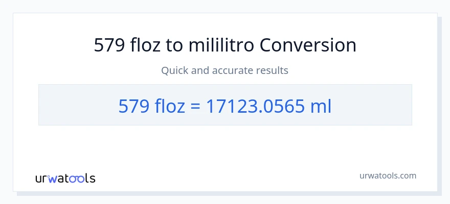 579 mga onsa ng likido patungong mga mililitro na conversion