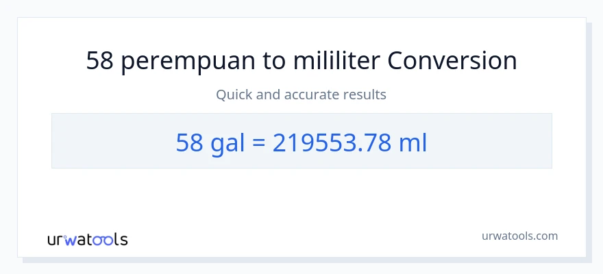 Penukaran 58 Galon kepada mililiter