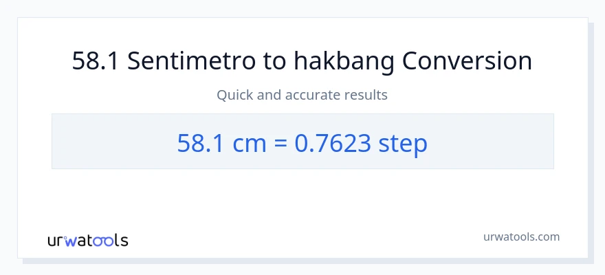 58.1 Mga Sentimetro patungong mga hakbang na conversion