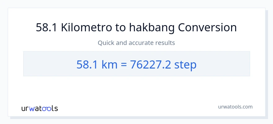 58.1 Kilometro patungong mga hakbang na conversion