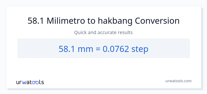 58.1 milimetro patungong mga hakbang na conversion
