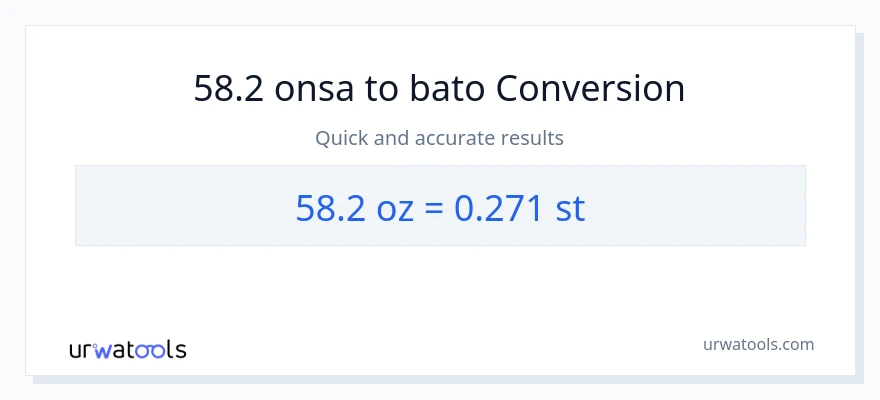58.2 Mga onsa patungong Mga bato na conversion