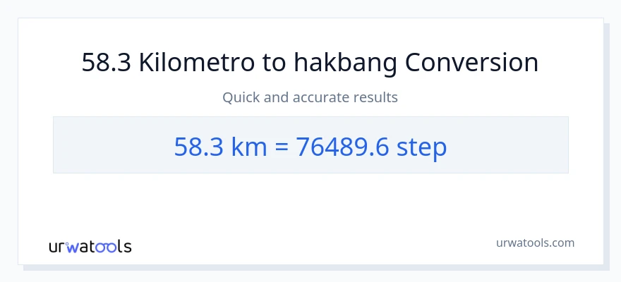 58.3 Kilometro patungong mga hakbang na conversion