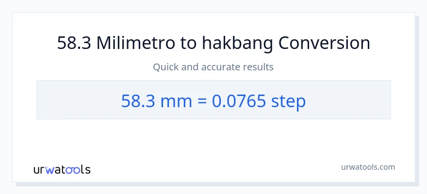 58.3 milimetro patungong mga hakbang na conversion