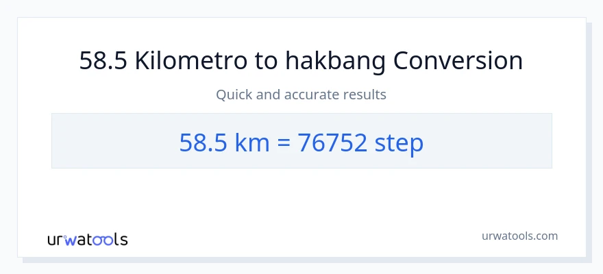 58.5 Kilometro patungong mga hakbang na conversion