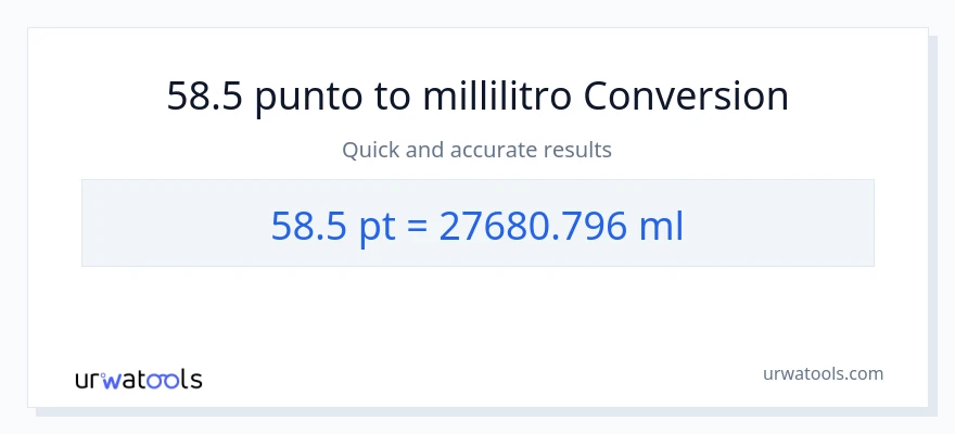 Conversione da 58.5 Pints a millilitri
