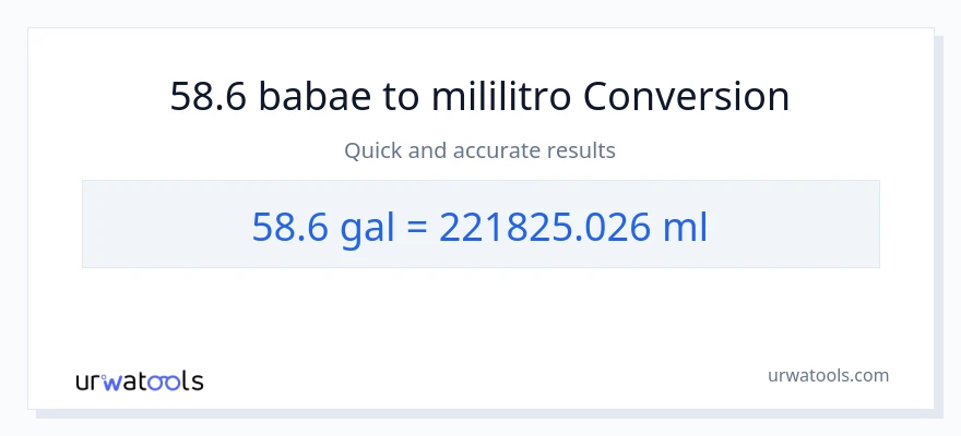 58.6 Mga galon patungong mga mililitro na conversion