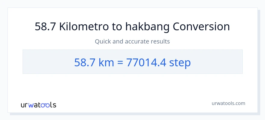 58.7 Kilometro patungong mga hakbang na conversion