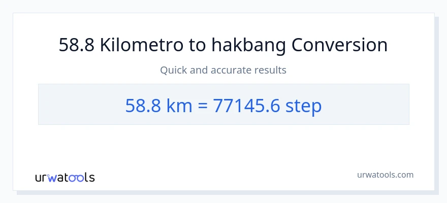 58.8 Kilometro patungong mga hakbang na conversion