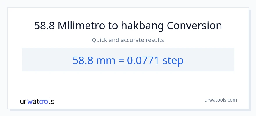 58.8 milimetro patungong mga hakbang na conversion