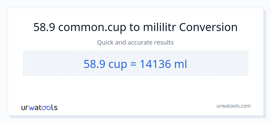 Konwersja 58.9 stan nietrzeźwy do mililitry