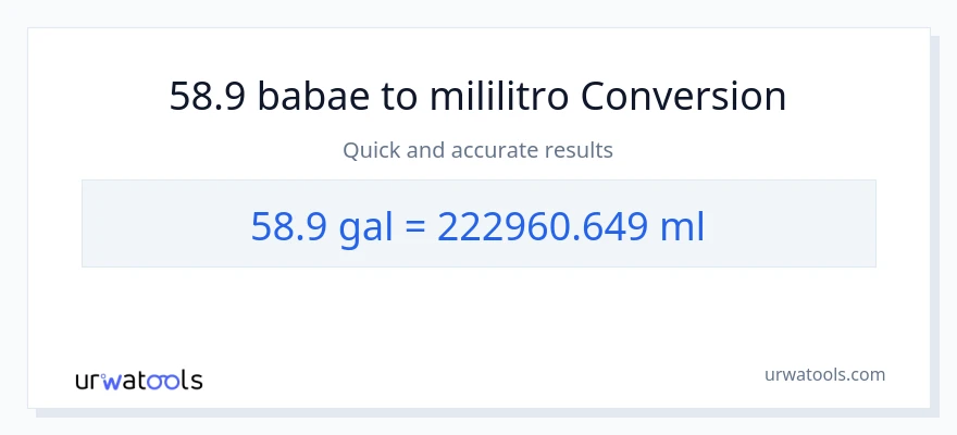 58.9 Mga galon patungong mga mililitro na conversion