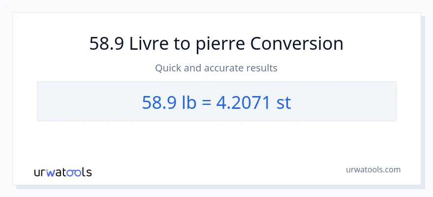 Conversion 58.9 Lbs vers Pierres