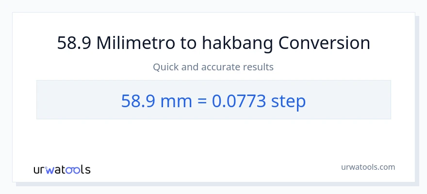 58.9 milimetro patungong mga hakbang na conversion