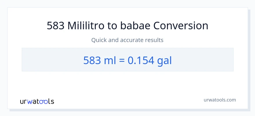 583 mga mililitro patungong Mga galon na conversion