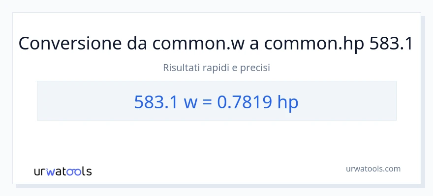 Conversione da 583.1 watt a potenza