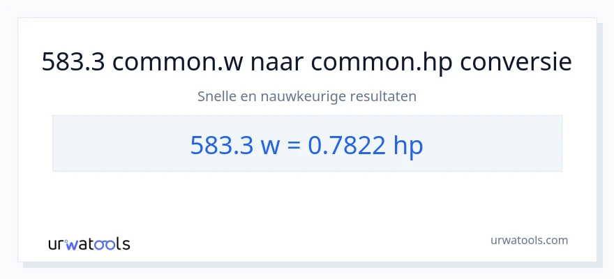 583.3 watt naar paardenkracht conversie