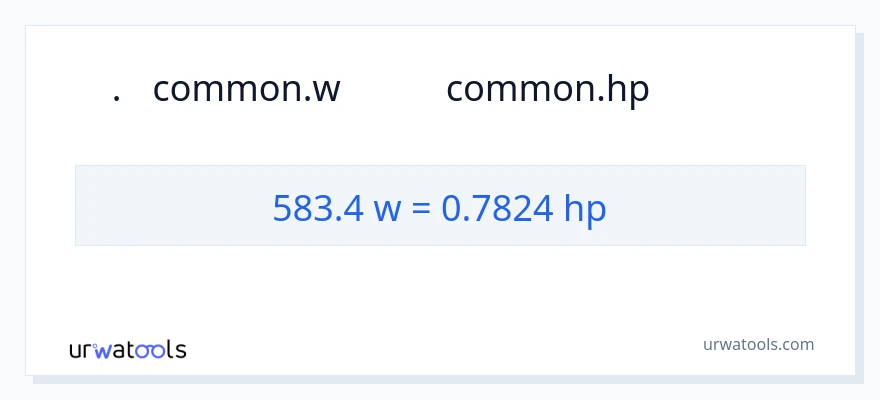 583.4 ওয়াট থেকে অশ্বশক্তি রূপান্তর