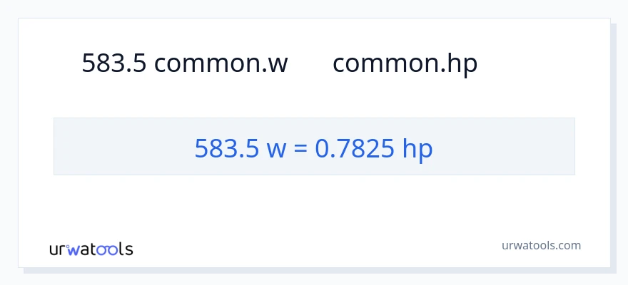 583.5 ワット から 馬力 への変換