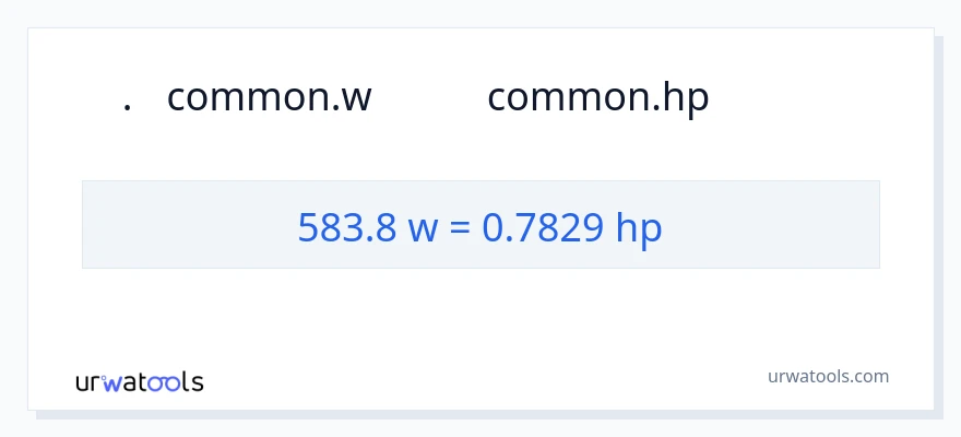 583.8 ওয়াট থেকে অশ্বশক্তি রূপান্তর