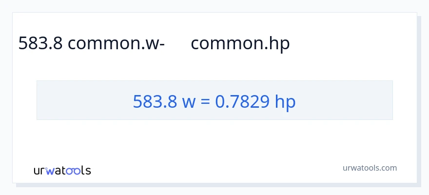 583.8 վատտ-ից ձիաուժ փոխակերպում