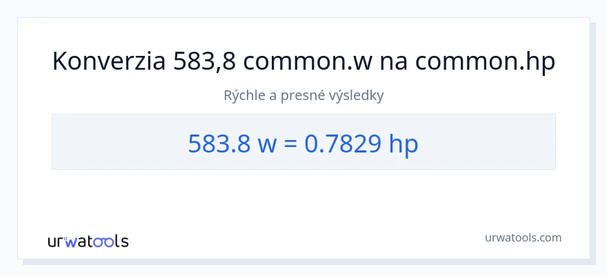 Konverzia z watty na konská sila: 583.8