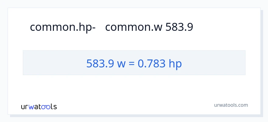 המרה של 583.9 וואט ל- כּוֹחַ סוּס